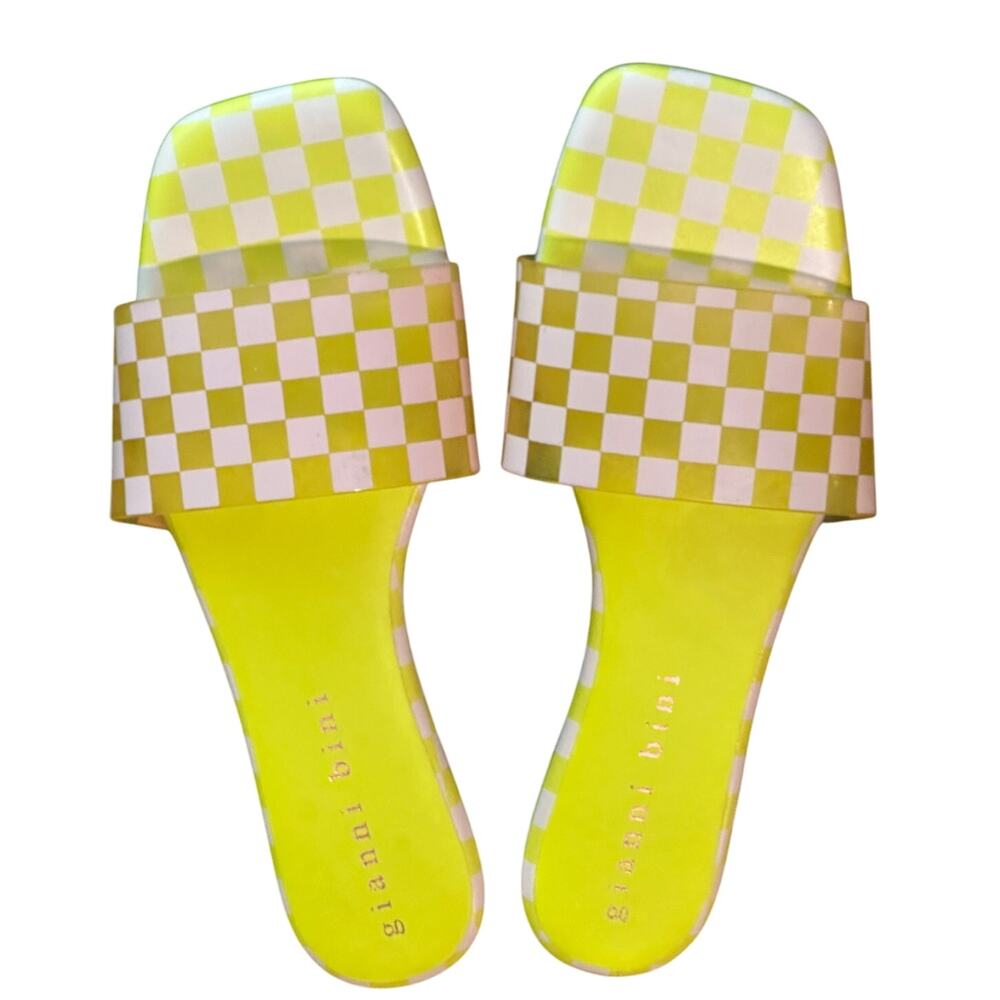 Gianni Bini Cobitwo Checkered Banded Square Toe Sandals Size 8.5